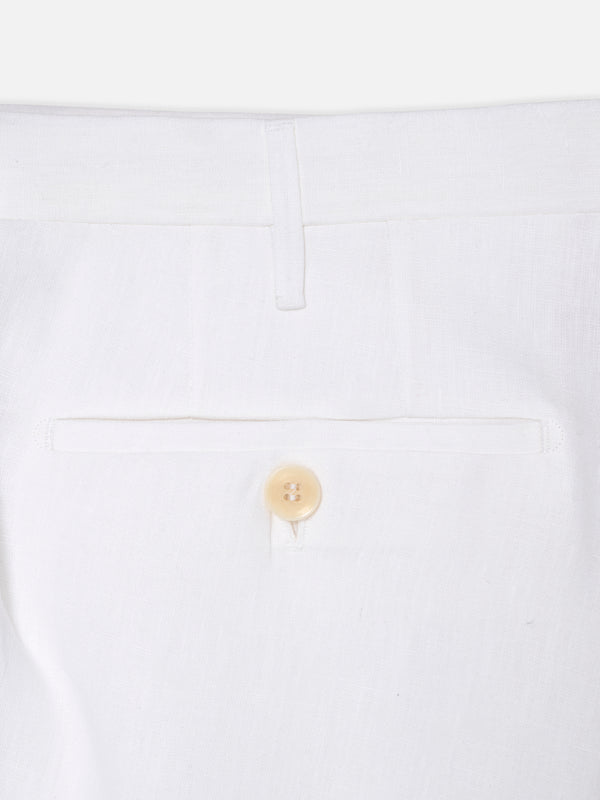 Rota Summer White pair of regular fit linen trousers In Vendita