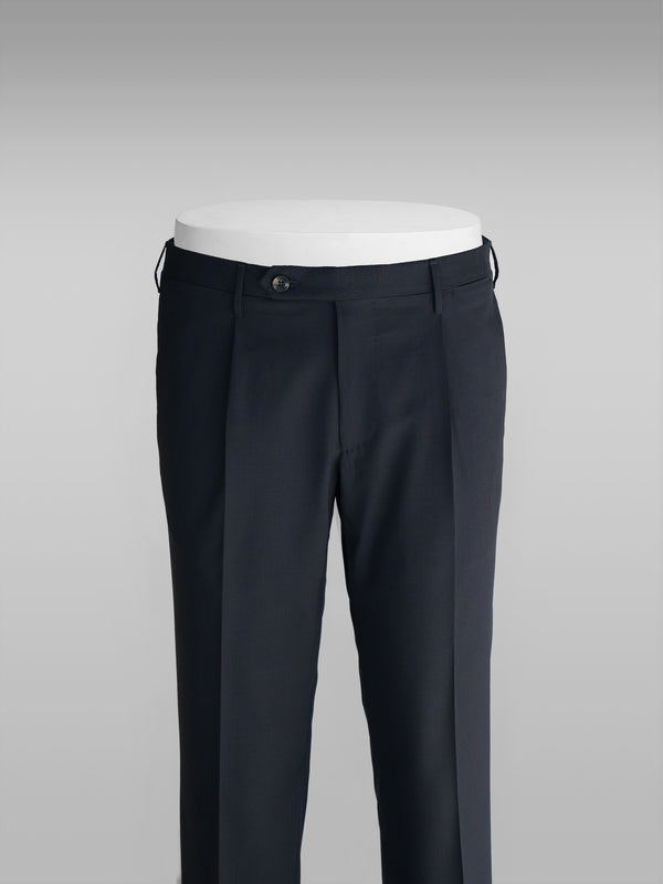 Rota Summer Navy blue elastic wool slim fit trousers Vendite Flash