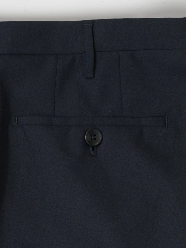 Rota Summer Navy blue elastic wool slim fit trousers Vendite Flash