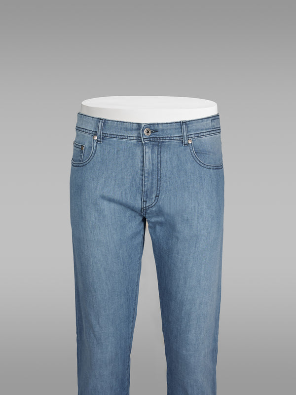 Rota Sport Summer Light blue denim cotton 5 pockets trousers In Saldo