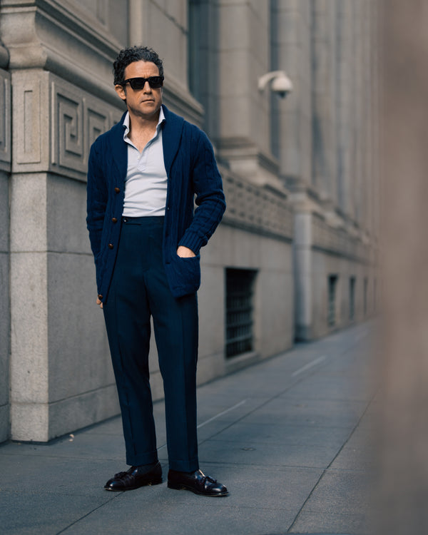 Rota Summer Roma dark blue wool trouser Italy