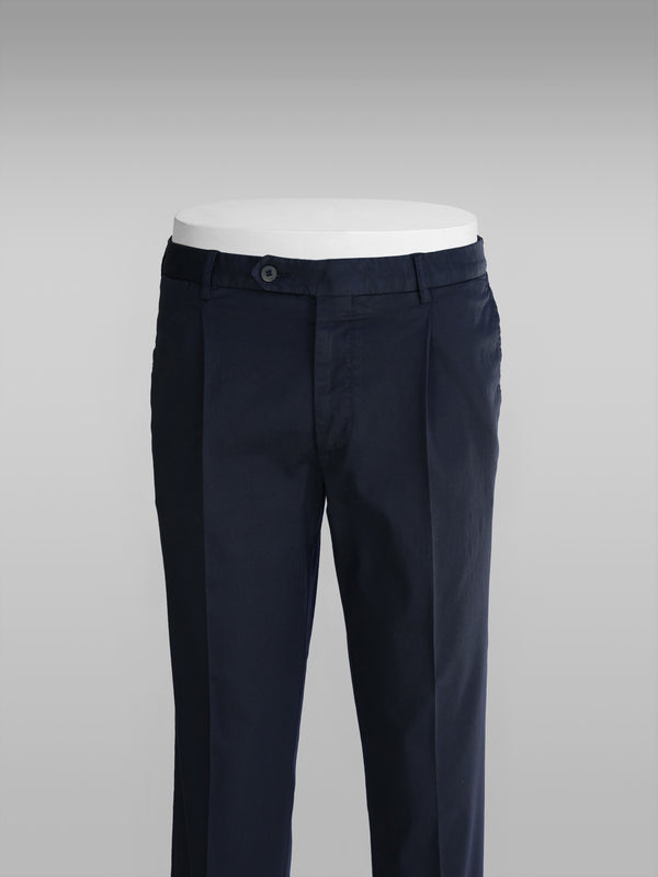 Rota Sport Summer Dark blue cotton supima sport trousers 1 pleat Qualità