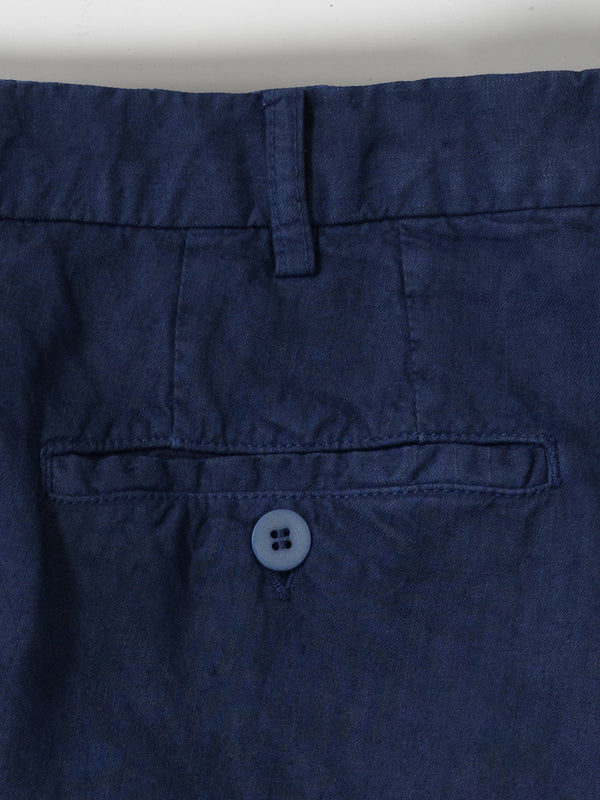 Rota Sport Summer Blue linen sport trousers 1 pleat Promozione