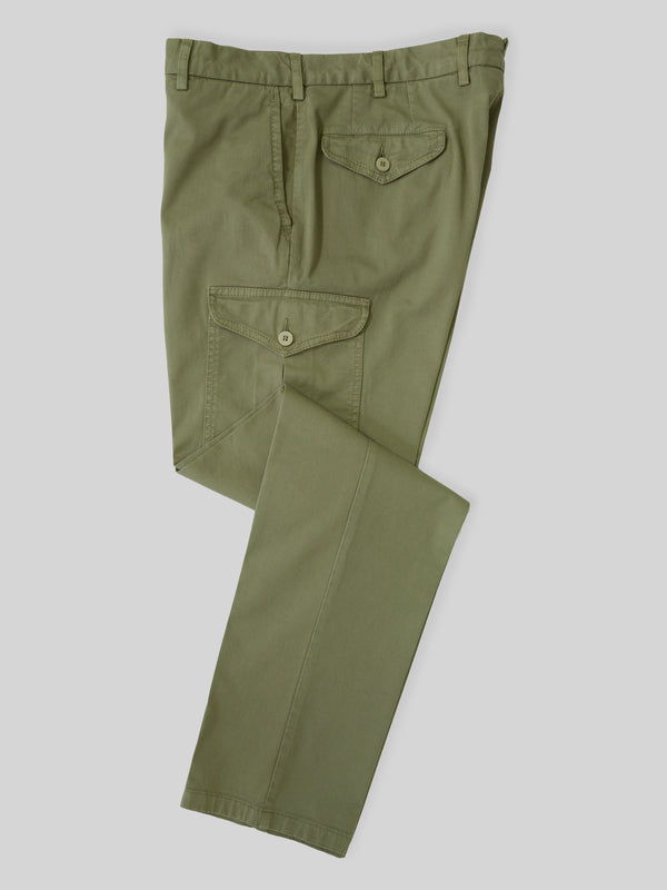 Rota Sport Summer Green supima cotton cargo sport trousers with flaps Spedizione Gratuita