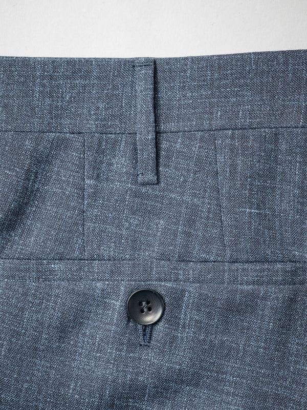 Rota Summer Dark blue pair of regular fit Loro Piana wool silk linen trousers Soddisfazione Garantita