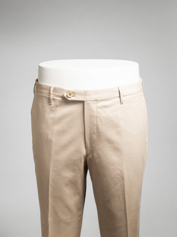 Rota Four Seasons Beige pair of regular fit cotton trousers Negozi Online