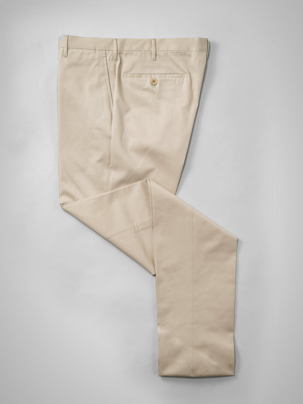 Rota Four Seasons Beige pair of regular fit cotton trousers Negozi Online