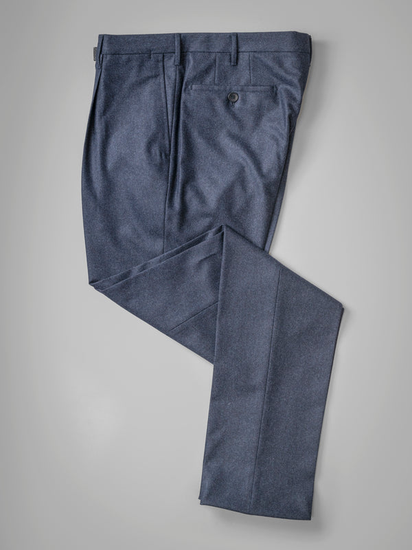 Rota Winter Dark blue pair of regular fit wool flannel trousers Consegna Veloce