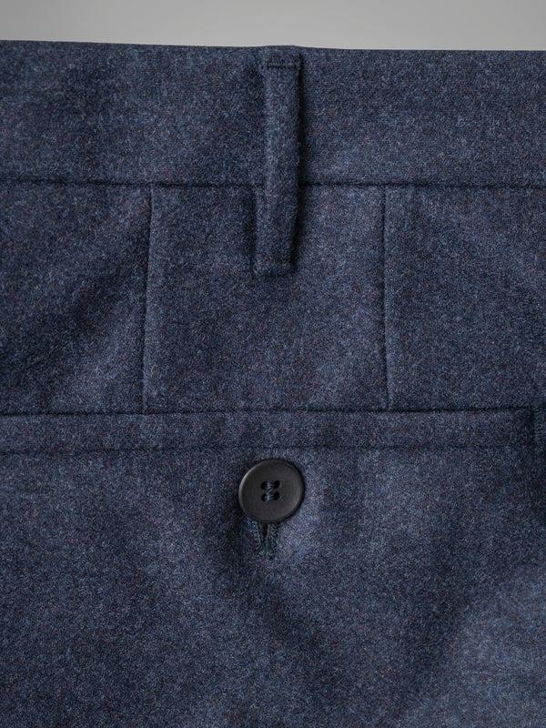 Rota Winter Dark blue pair of regular fit wool flannel trousers Consegna Veloce