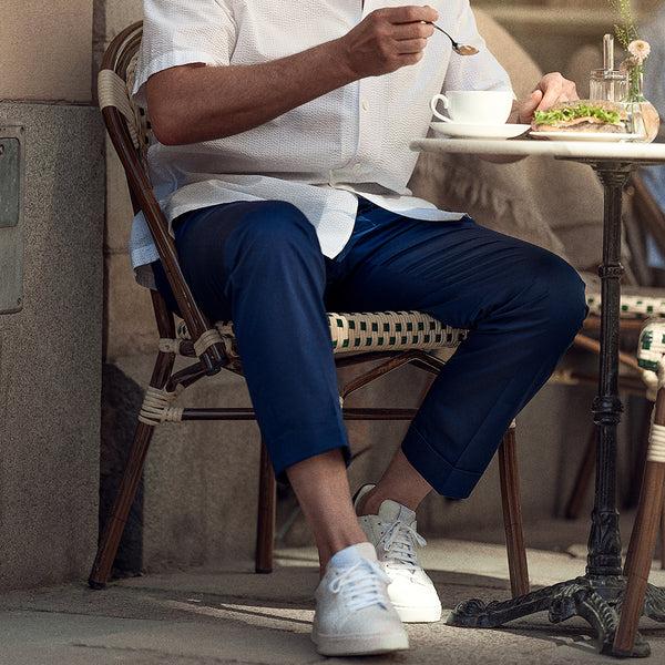 Rota Summer Blue lightweight cotton elastan trousers Presa