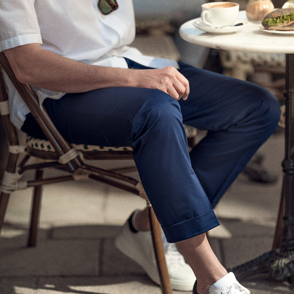 Rota Summer Blue lightweight cotton elastan trousers Presa