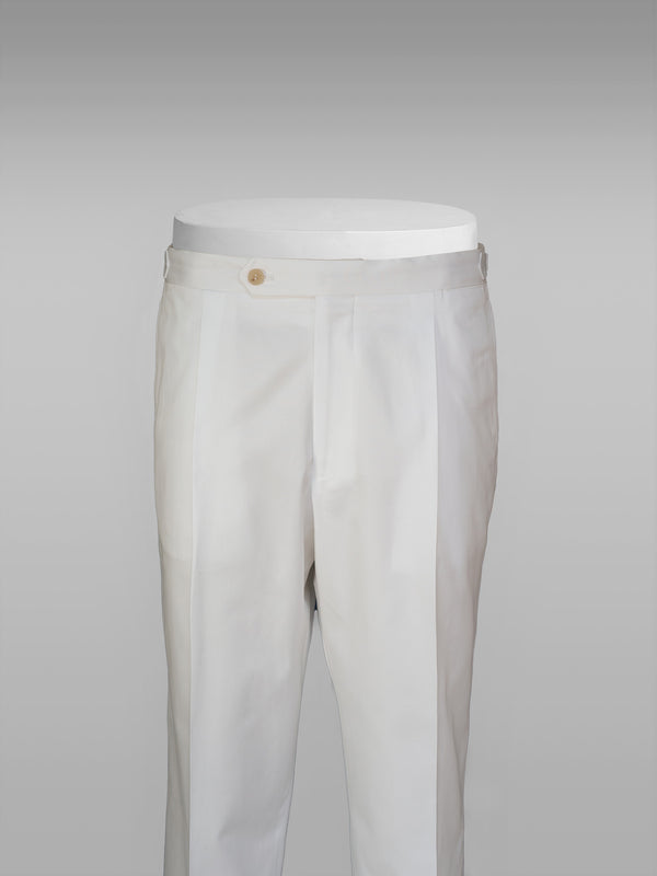 Rota Summer white supima cotton trousers Sconto