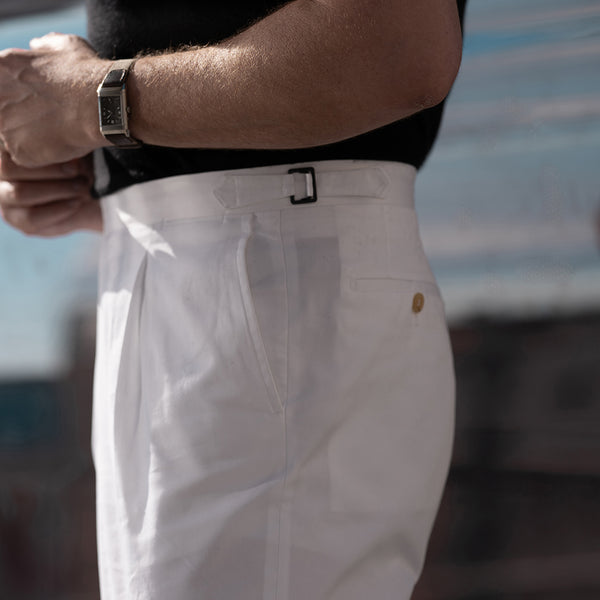 Rota Summer white supima cotton trousers Sconto