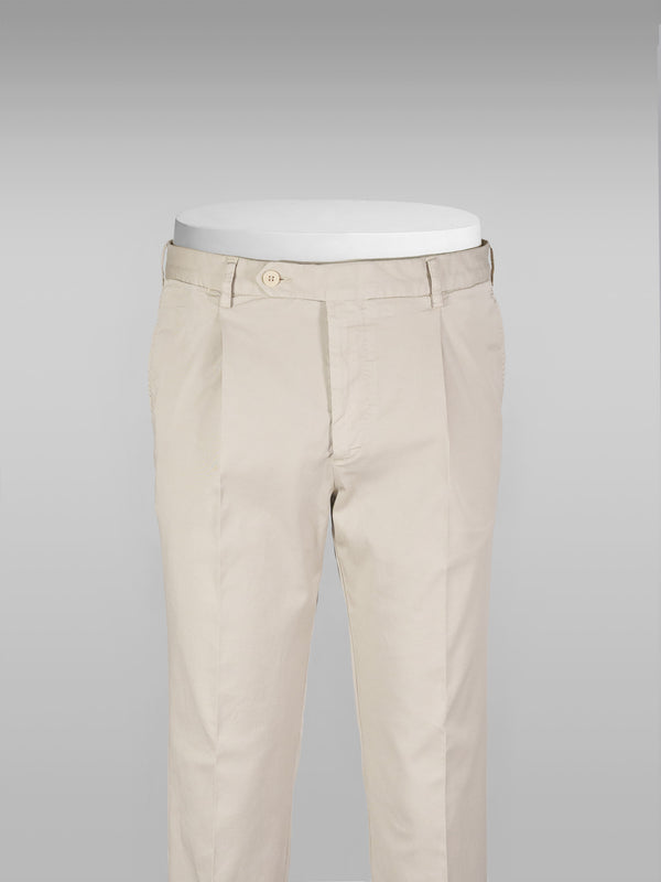 Rota Sport Summer Beige cotton supima sport trousers 1 pleat Offerta