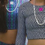 Sort of looser Eco-Crop Top_Optycal Waves Prezzo Ridotto