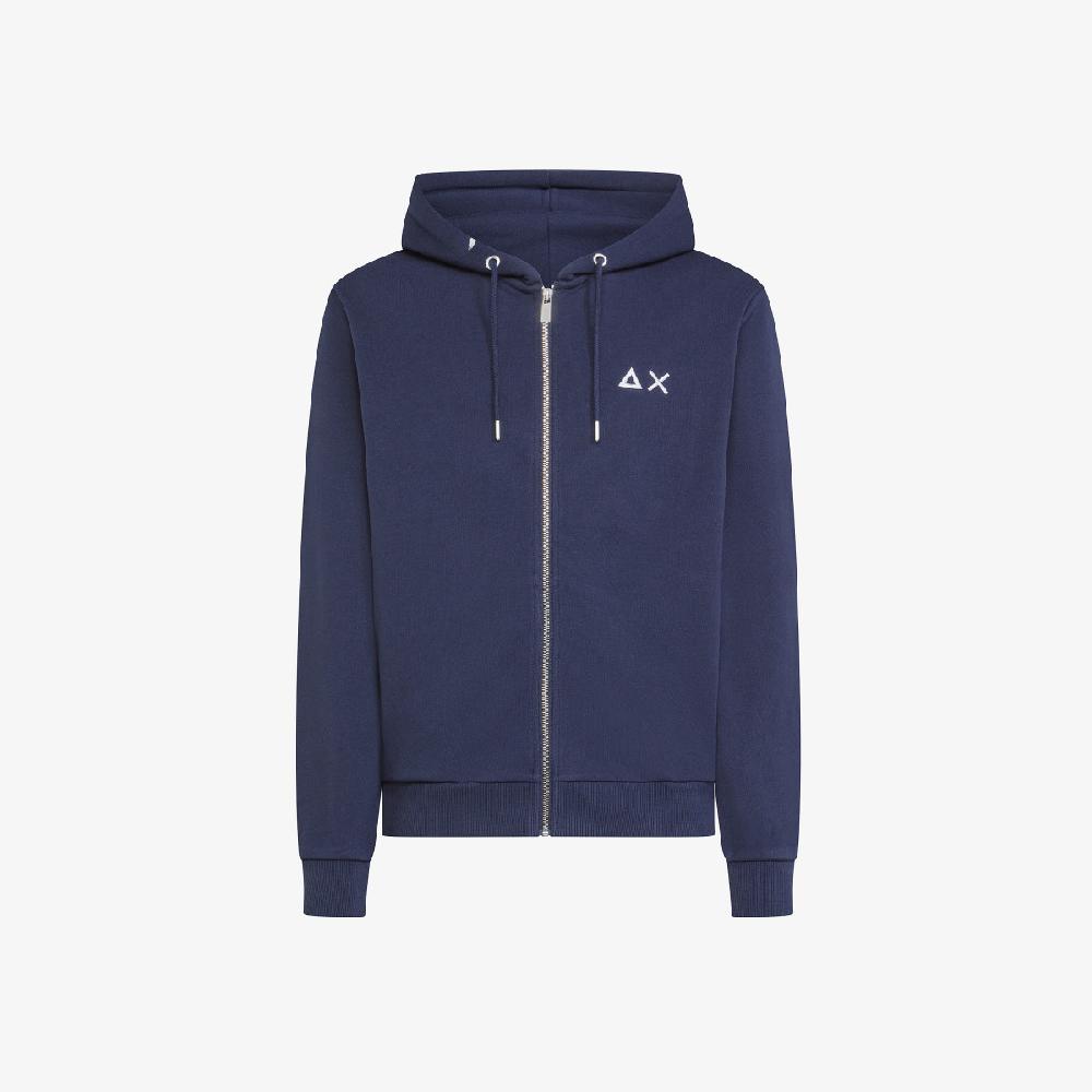 Sun 68 Felpa In Cotone Con Cappuccio E Zip - Uomo Promozione Limitata