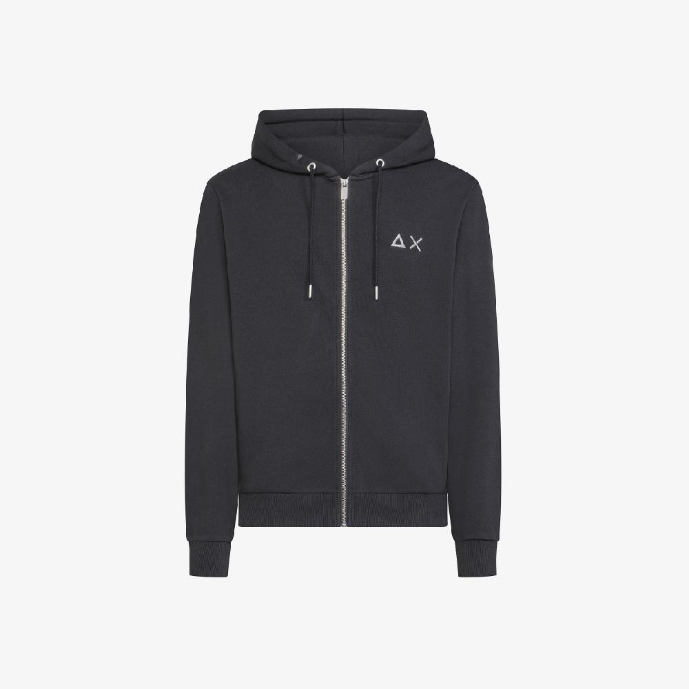 Sun 68 Felpa In Cotone Con Cappuccio E Zip - Uomo