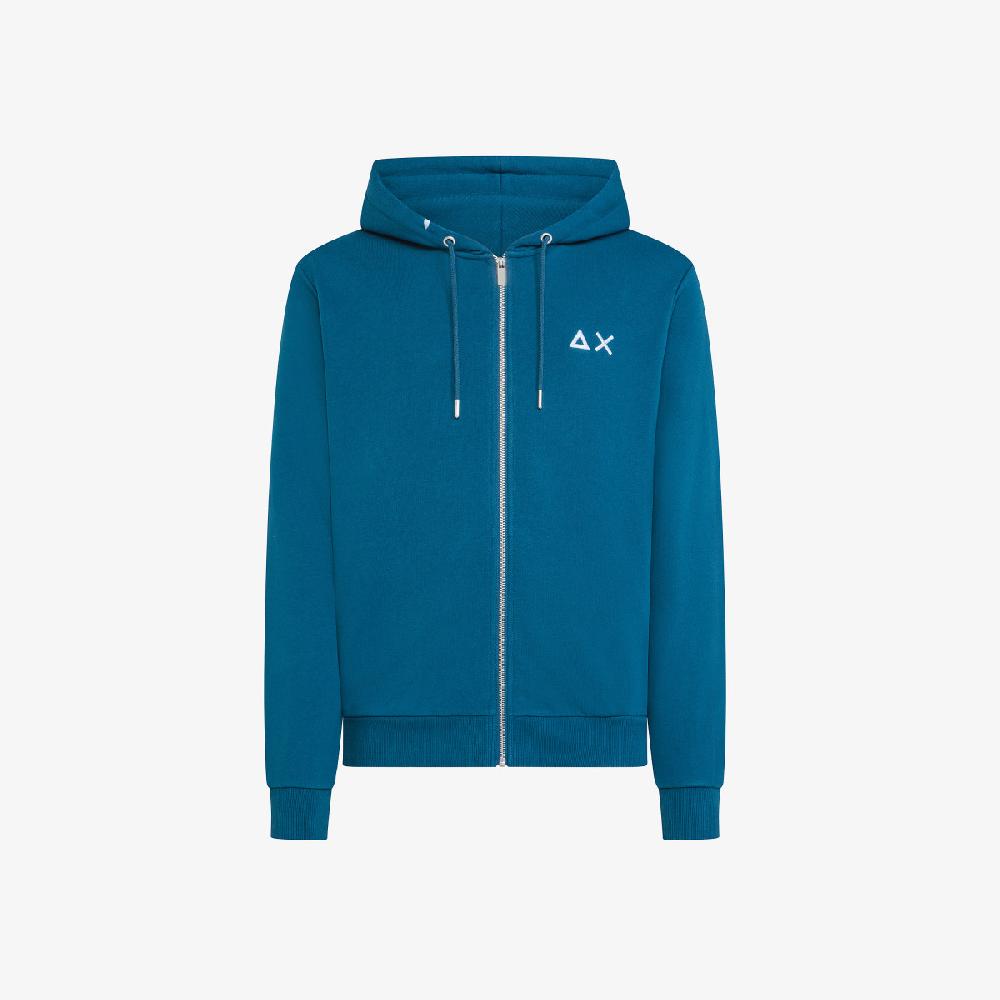 Sun 68 Felpa In Cotone Con Cappuccio E Zip - Uomo Prezzo Ridotto