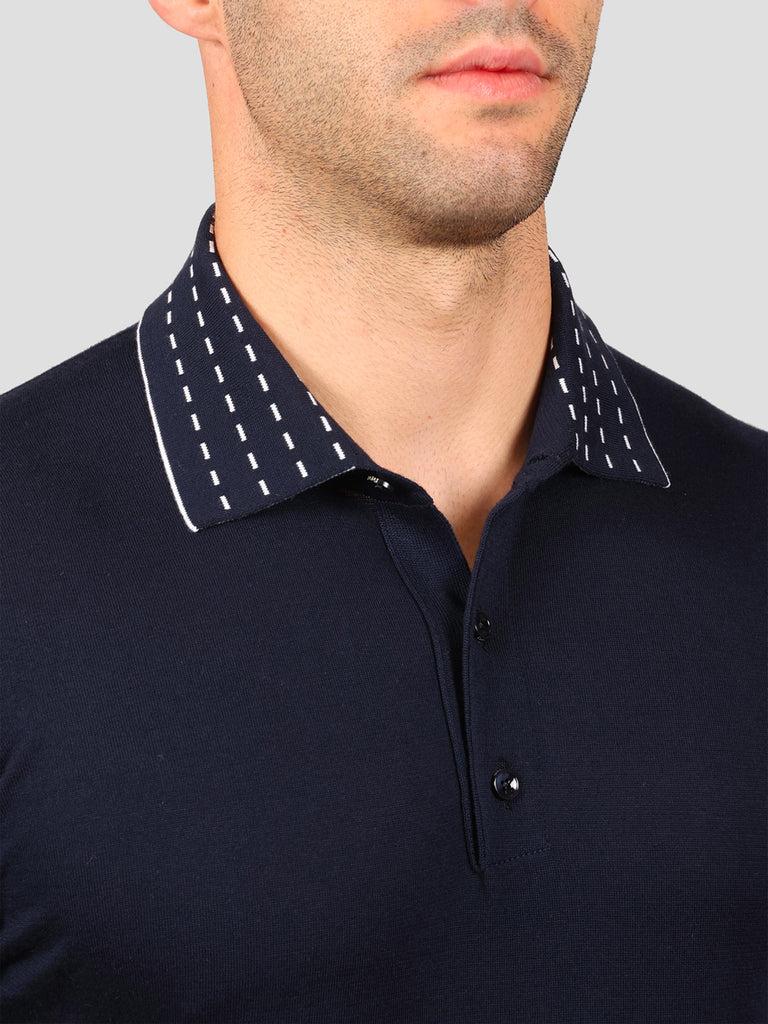 Svevo Maglia Polo 100% Cotone Supersoft Blu Navy e Bianca Vendita