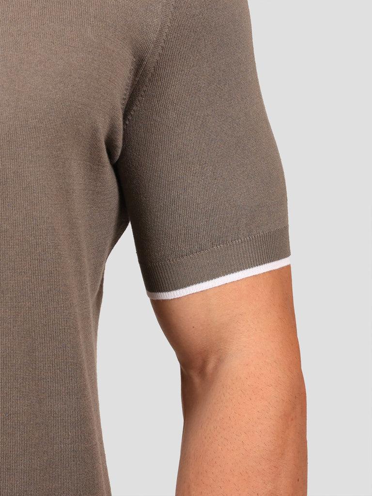Svevo Maglia Polo 80% Cotone - 20% Seta Grigia e Bianca Promozione