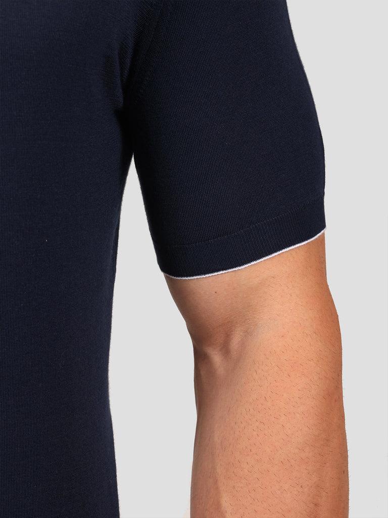 Svevo Maglia Polo con Zip 100% Cotone Supersoft Blu Spedizione Gratuita