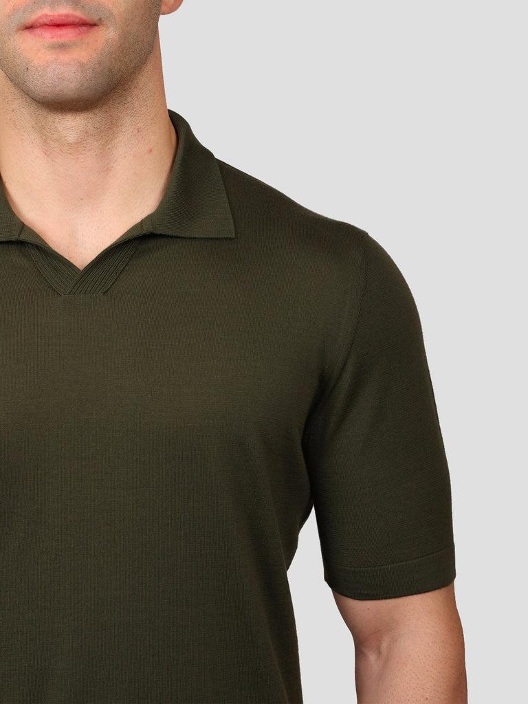 Svevo Polo scollo a V 100% Cotone Supersoft Verde Fino Al -60%