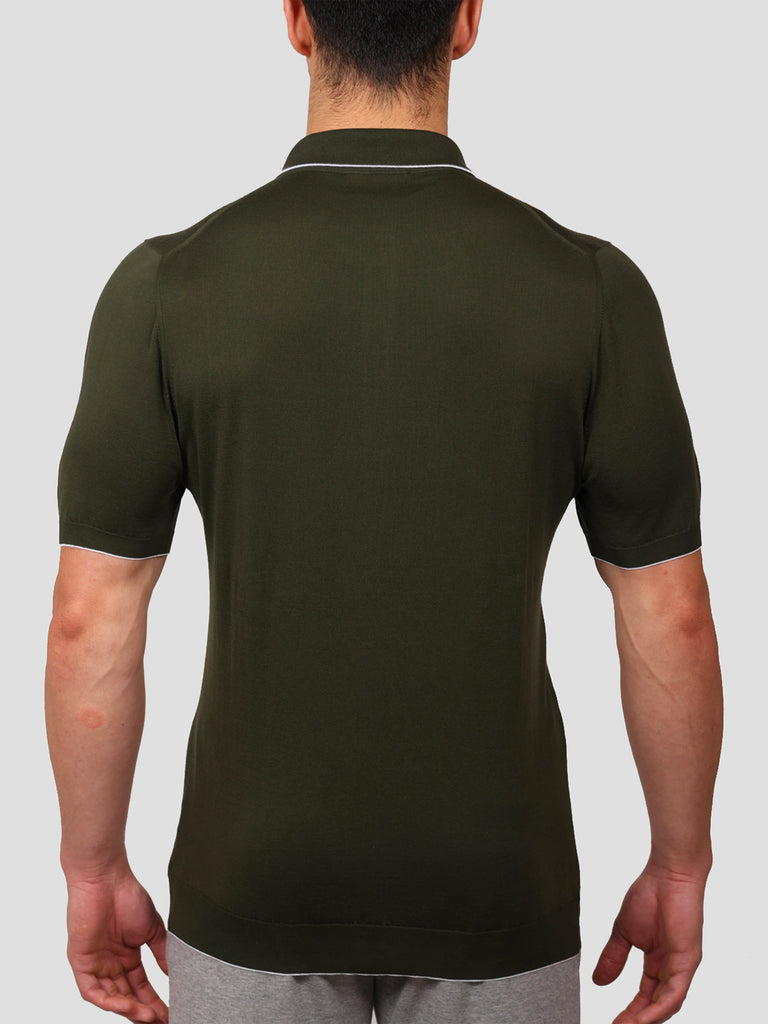Svevo Maglia Polo con Zip 100% Cotone Supersoft Verde Shopping Online