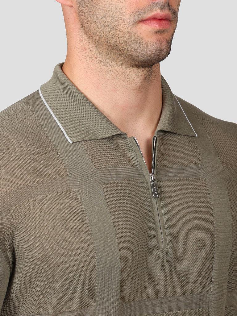 Svevo Maglia Polo con Zip 100% Cotone Makò Grigia Affare Del Giorno