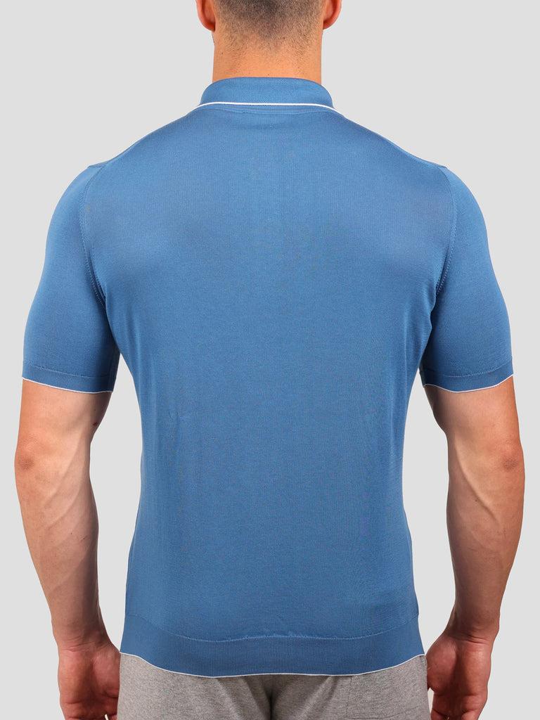 Svevo Maglia Polo con Zip 100% Cotone Makò Bluette Convenienza
