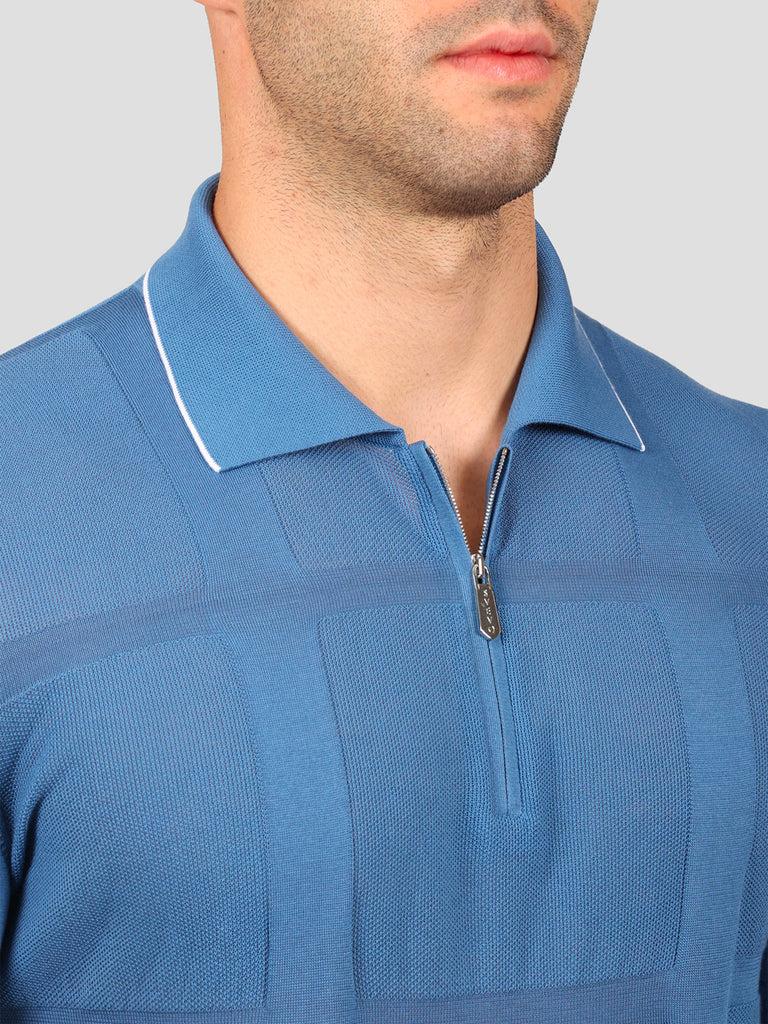 Svevo Maglia Polo con Zip 100% Cotone Makò Bluette Convenienza
