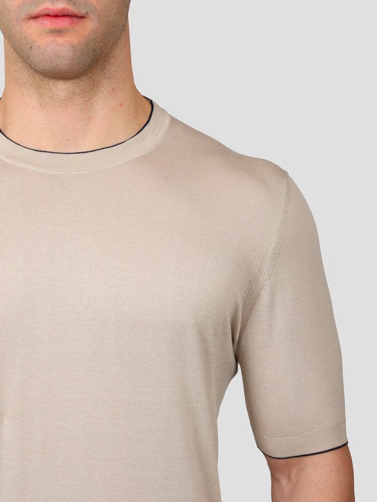 Svevo Maglia Girocollo 100% Cotone Supersoft Beige Presa