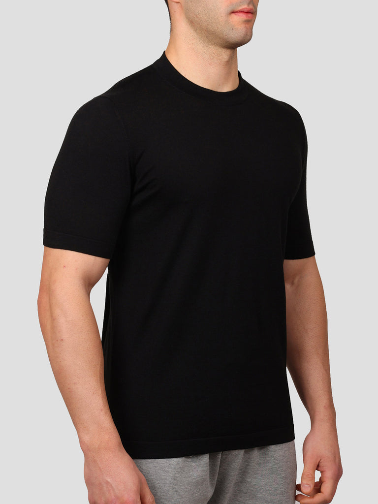 Svevo Girocollo 100% Cotone Supersoft Nero Economico