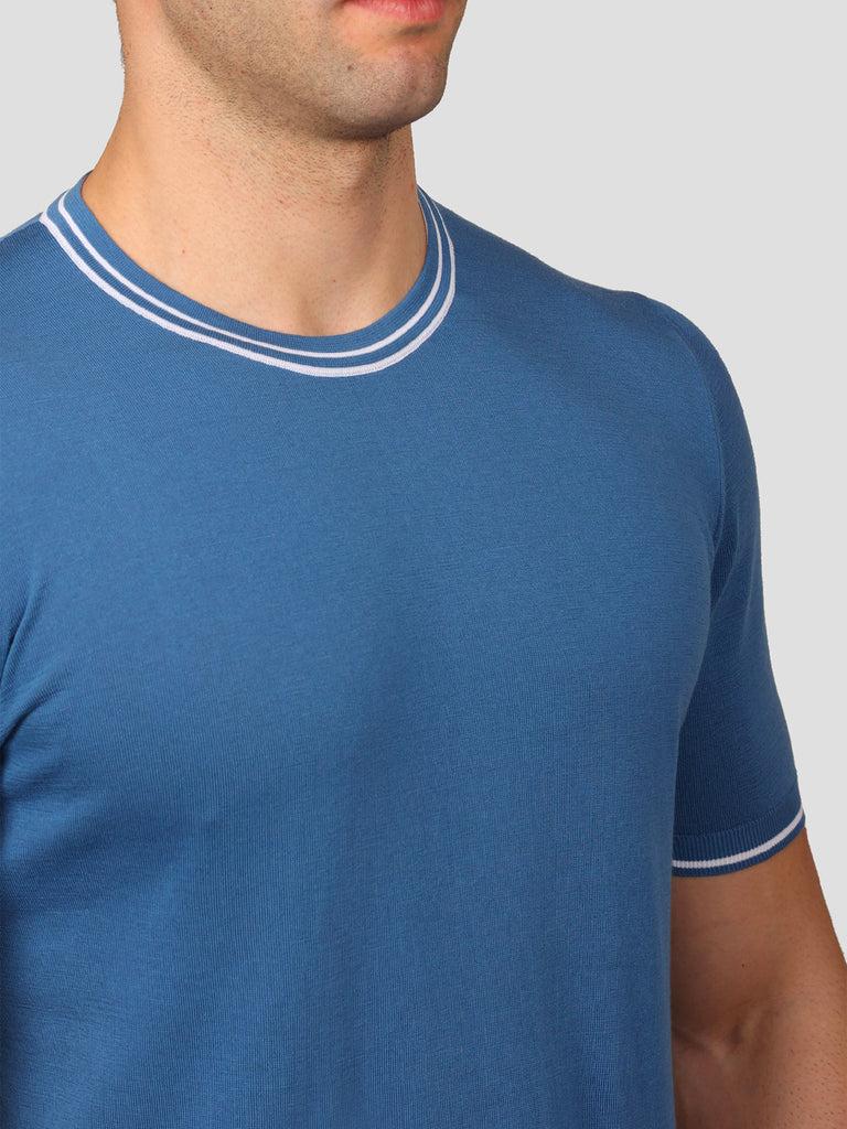 Svevo Maglia Girocollo 100% Cotone Makò Bluette Online