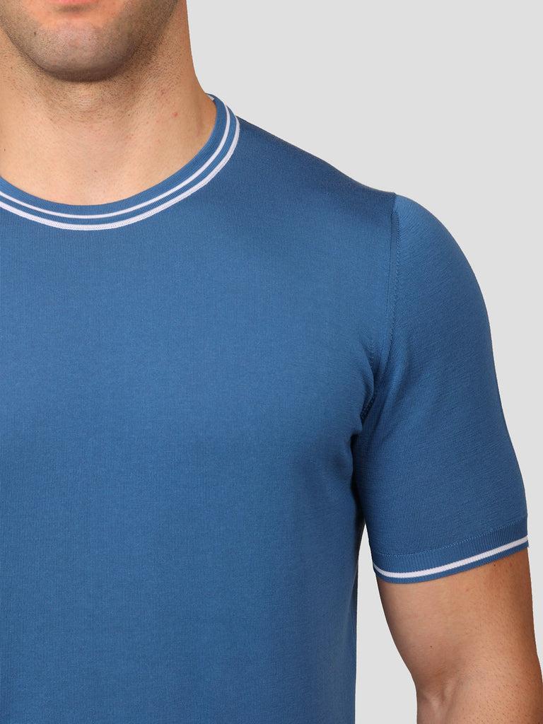 Svevo Maglia Girocollo 100% Cotone Makò Bluette Online