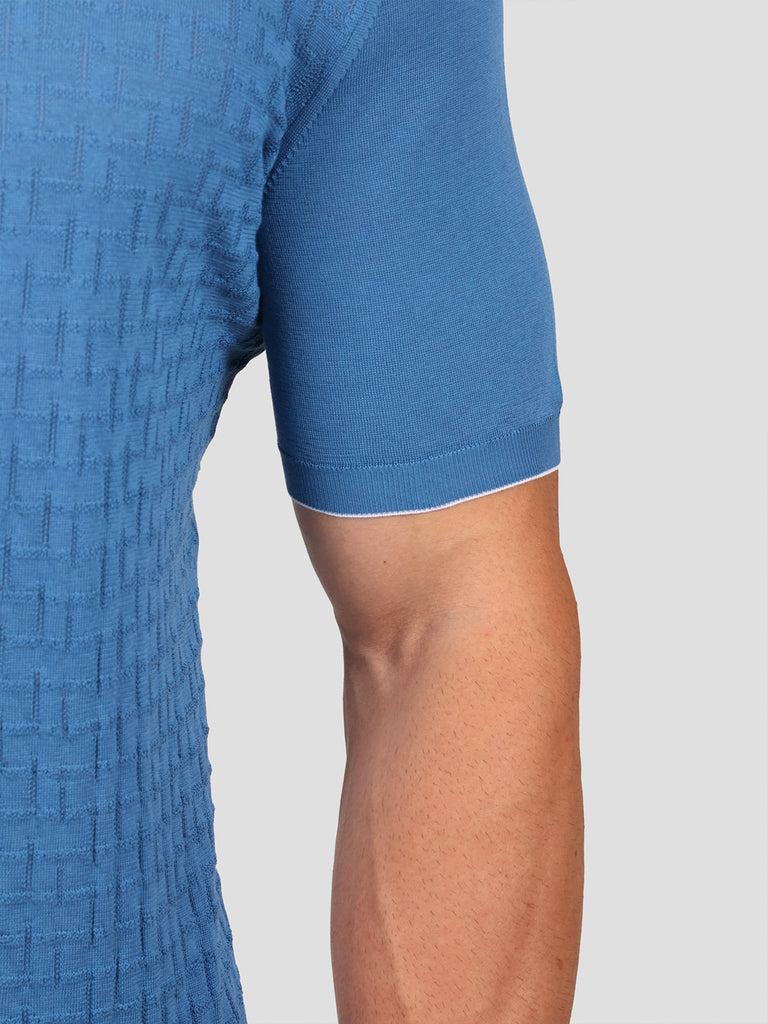 Svevo Maglia Girocollo 100% Cotone Makò Bluette In Vendita