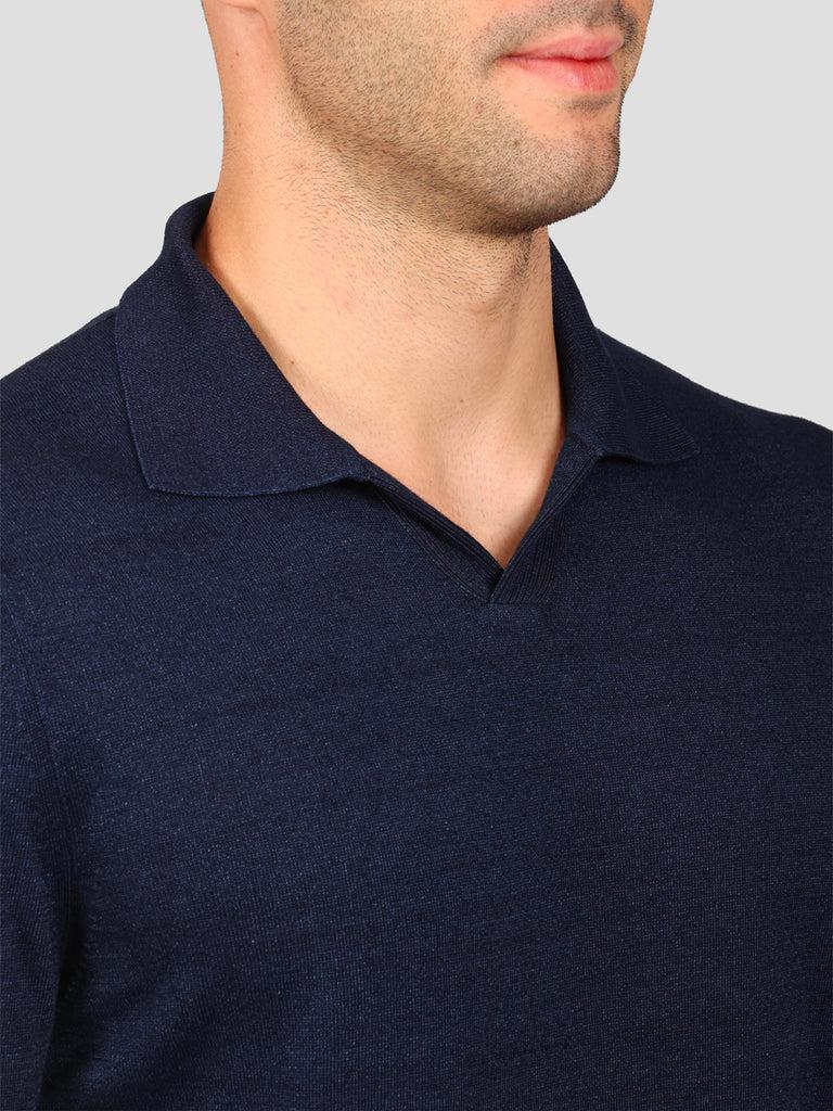 Svevo Maglia Scollo a V 100% Cotone Indaco Vendita Economica