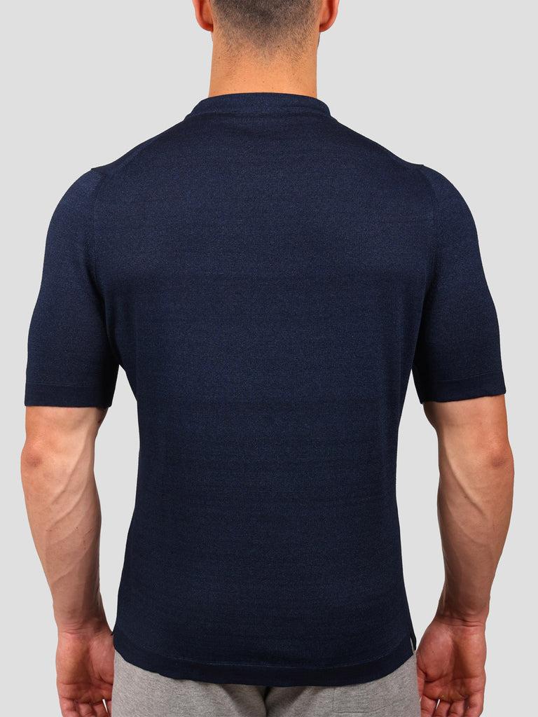 Svevo Maglia Girocollo 100% Cotone Indaco Saldi Di Fabbrica