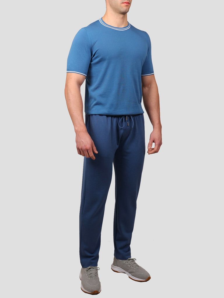 Svevo Pantalone Jogging Cotone e Cashmere Blu Spedizione gratuita