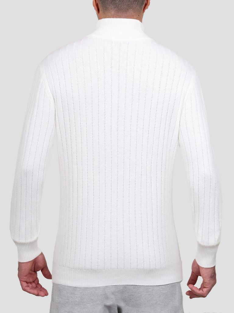 Svevo Lupetto con zip 100% Lana Bianco Consegna Veloce