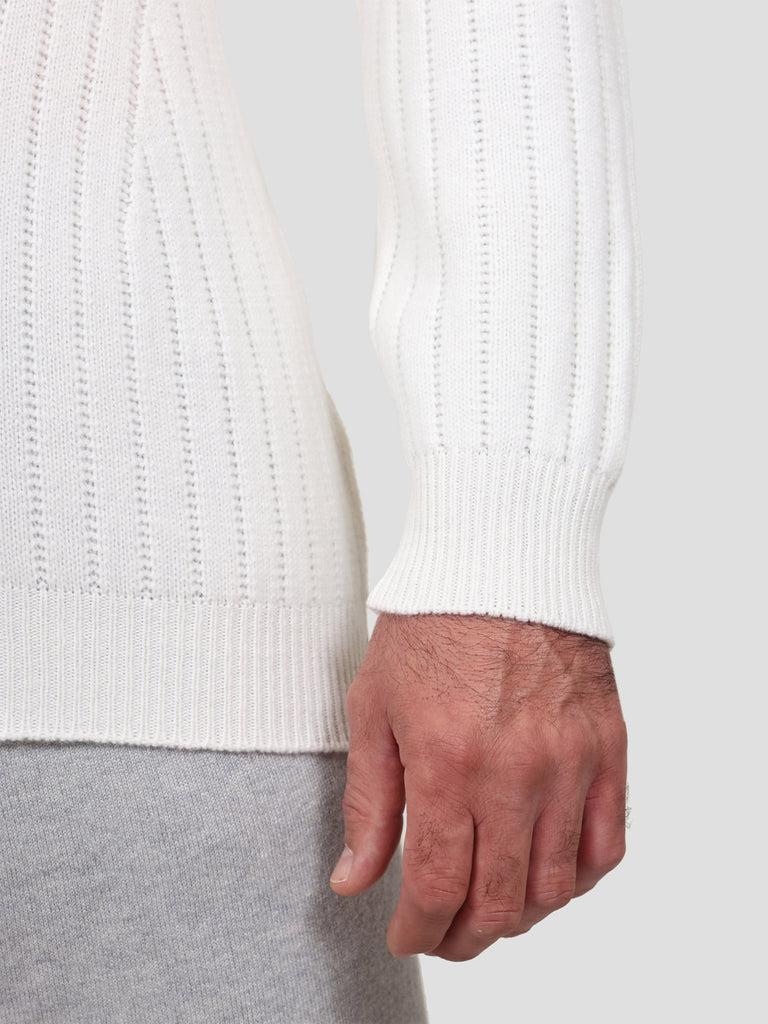 Svevo Lupetto con zip 100% Lana Bianco Consegna Veloce