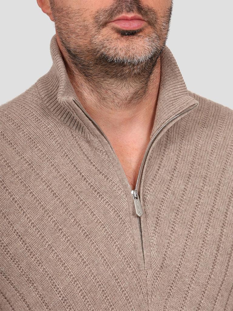 Svevo Lupetto con zip 100% Lana Marrone Promozione Limitata