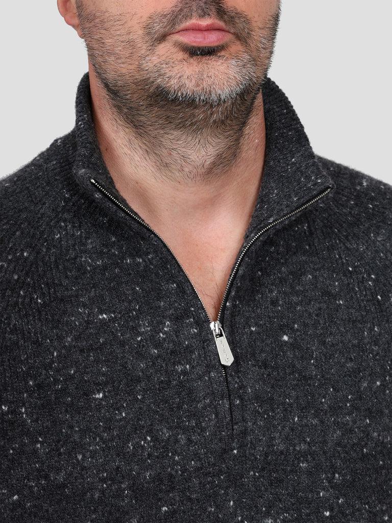 Svevo Lupetto con zip Lana Cashmere e Poliammide Antracite Fino Al -60%