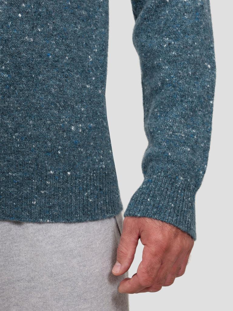 Svevo Lupetto con zip Lana Cashmere e Poliammide Blu Shopping Online