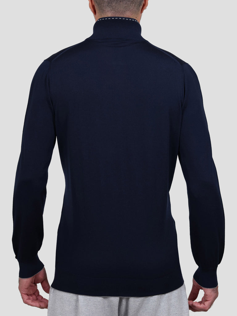 Svevo Lupetto Lana Merino Superfine 160's Blu Affare Del Giorno
