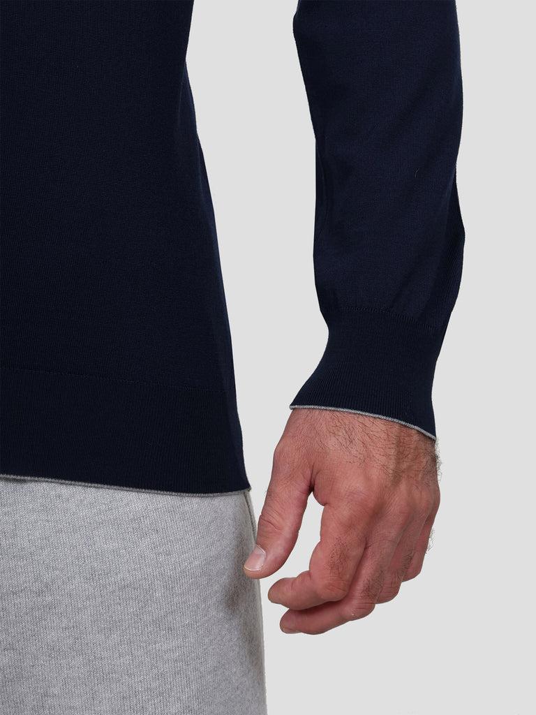 Svevo Lupetto Lana Merino Superfine 160's Blu Affare Del Giorno