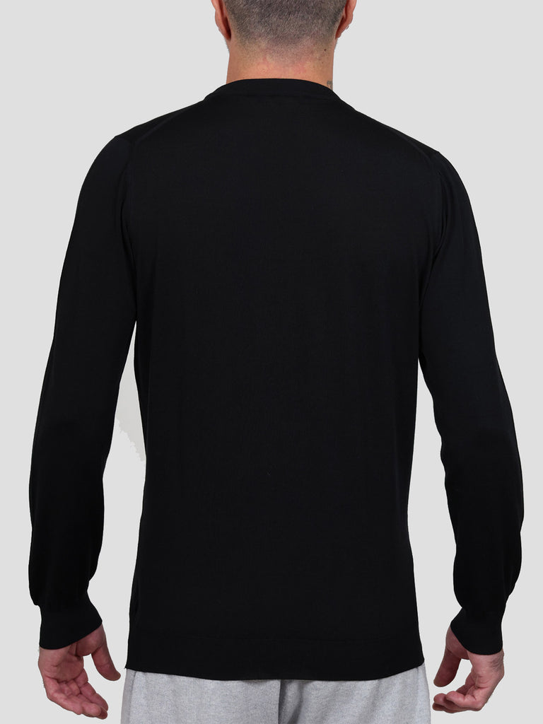 Svevo Maglia Girocollo Lana Merino Superfine 160's Nera Convenienza