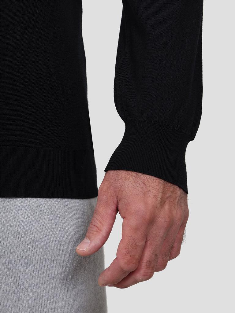 Svevo Maglia Girocollo Lana Merino Superfine 160's Nera Convenienza