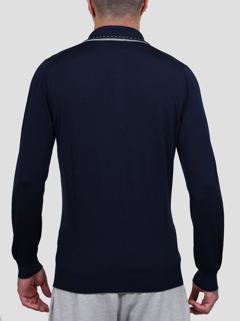 Svevo Maglia Polo Lana Merino Superfine 160's Blu Novità