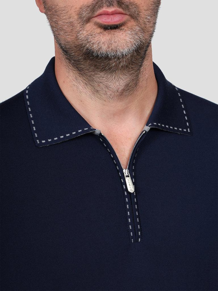 Svevo Maglia Polo Lana Merino Superfine 160's Blu Novità