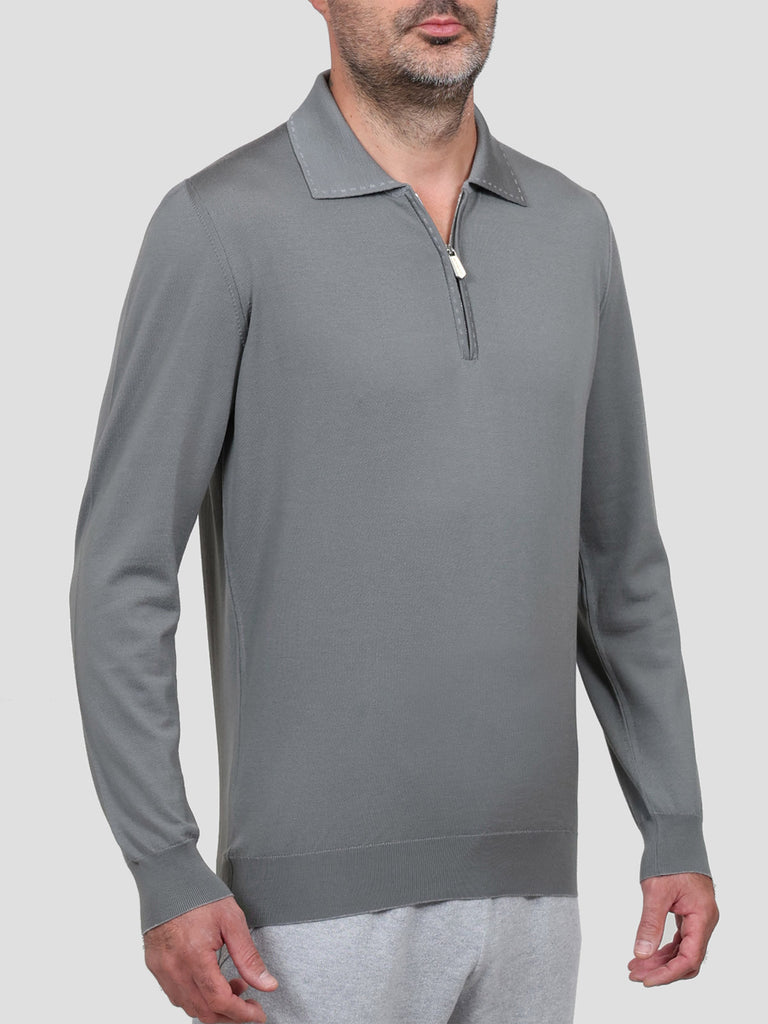 Svevo Maglia Polo Lana Merino Superfine 160's Grigia Sconto